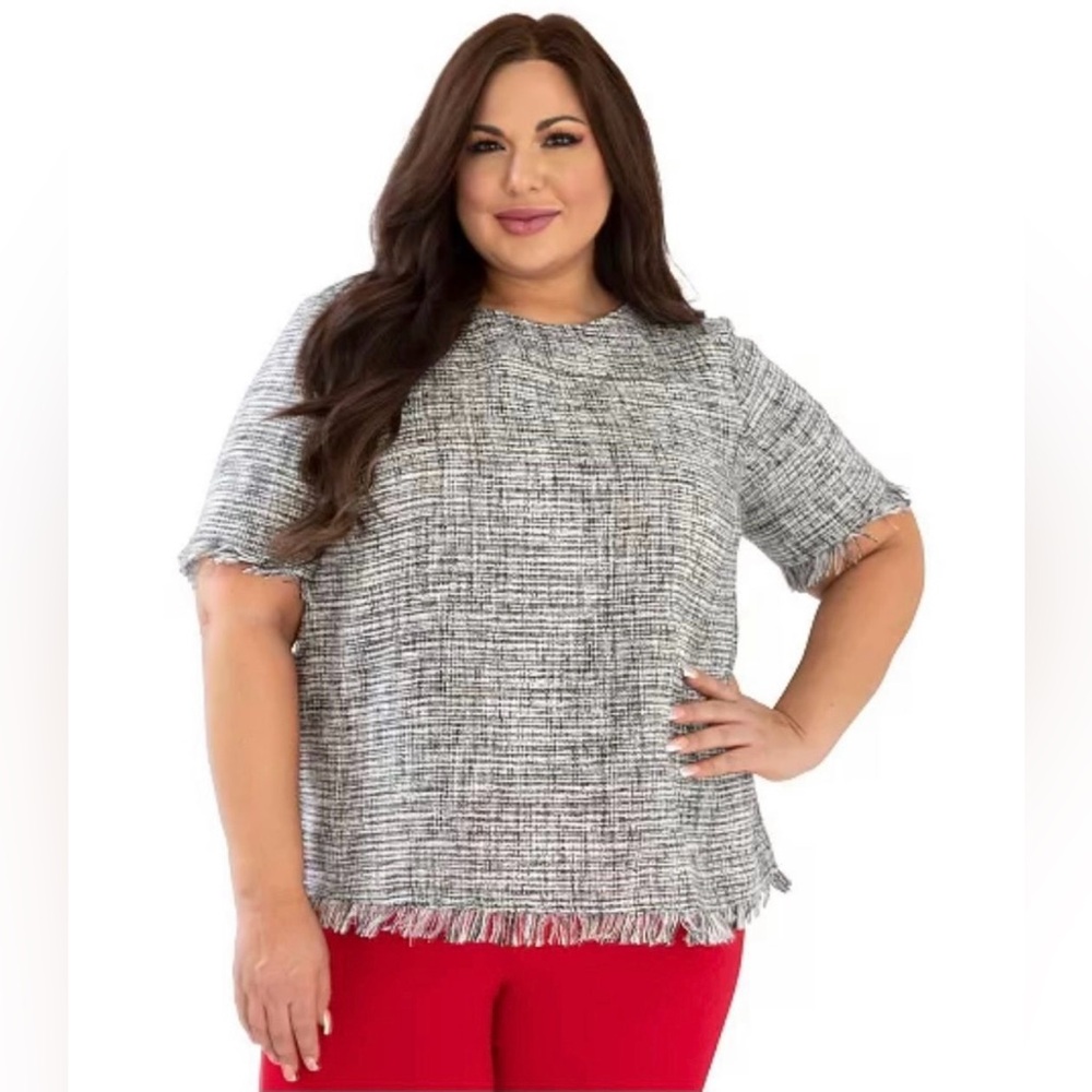 Maree Pour Toi Plus Tweed Top